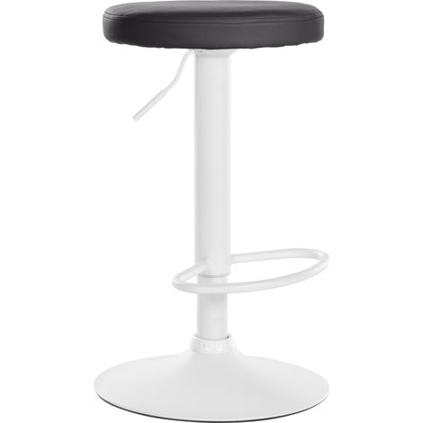 Sgabello da bar x1 design semplice altezza regolabile rivestimento in similpelle nera gambe in metallo bianco 100006396