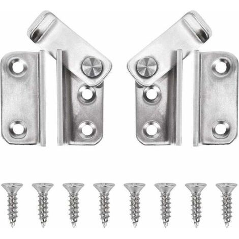 Loquet Porte Cadenas Moraillon Droite et Gauche Verrou de Porte à Pêne Coulissant en Acier Inox Crochet Antivol Loquet de Verrouillage de Boucle 2pcs
