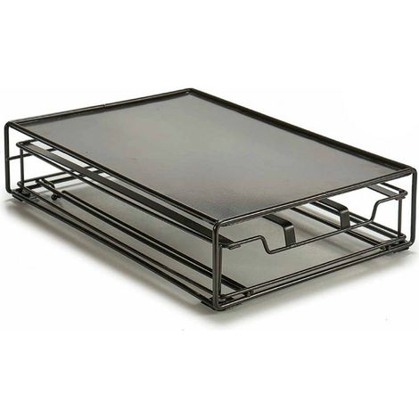 Recipiente Para Almacenamiento De Cápsulas De Café Metal Negro (31 X 21,5 X 7,5 Cm)