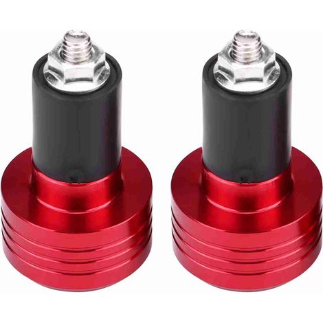 Paar universelle 22-mm-Lenkerendkappen aus Aluminium für Motorräder, rote Ausgleichskappen. (1/5)