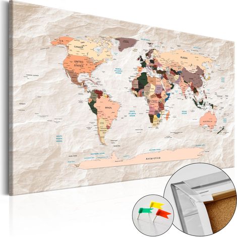 Quadri di sughero - Mappa in sughero: oceani di pietra - 60x40 (1/4)