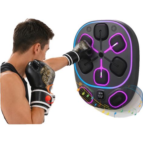 Entrenador de boxeo, 9 velocidades, 9 modos de entrenamiento, 6 almohadillas de golpeo, montaje en pared, diseño portátil. (1/5)