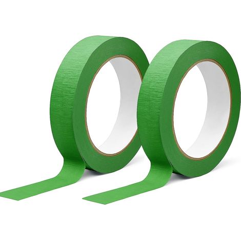 2 Packs Masking Tape, Ruban Masquage Peinture 15mm x 50m, Idéal Pour Décoration Intérieure, Lignes Nettes Sans Coulure Sur Murs, Portes Et Plinthes(Vert) (1/5)