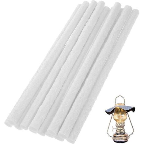 Mèches en fibre de verre de rechange pour lanternes et torches éclairage extérieur lot de 10 - 2500 x 127 x 127 cm - Blanche (1/2)