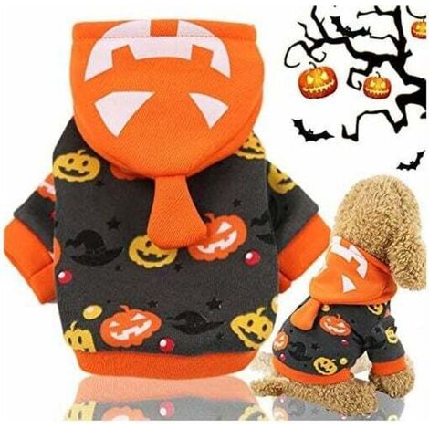 Manteau à capuche Halloween pour animaux de compagnie (S)-Fei Yu