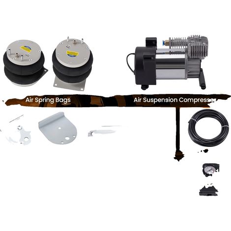 Kit di sospensioni pneumatiche, adatto per Renault Master 2010-2024, supporta 4000 kg, regolabile fino a 100 PSI, installazione a bullone, completo di compressore (1/5)