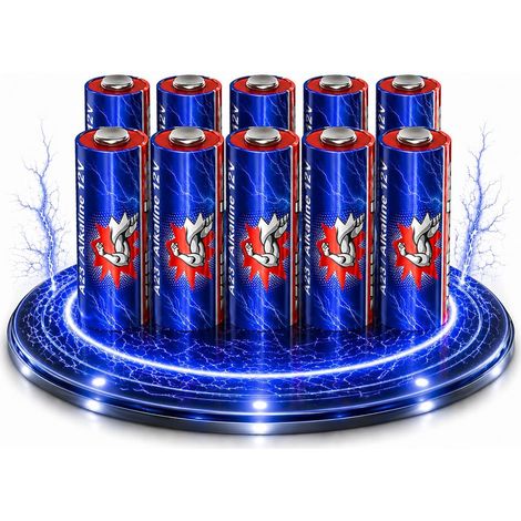 Lot de 10 Piles alcalines A23-12 V - 55 mAh - MN21, V23GA, 23A, L1028 (1/5)