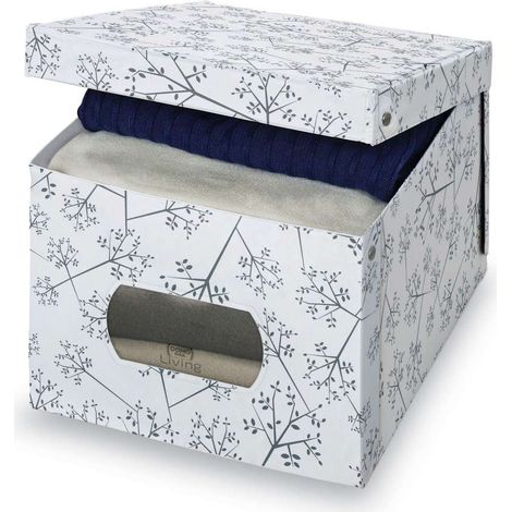 Domopak Living Scatola Guardaroba - Bianco Grigio - 42x50x31 cm