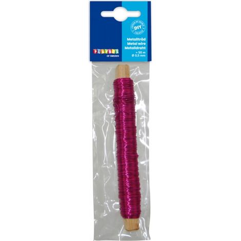 Ornement décoratif en fil métallique rose à faire soi-même, 50 m, Ø 0,5 mm (1/3)