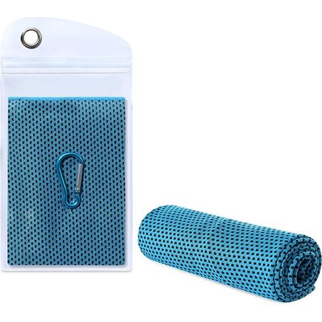 Serviette rafraîchissante et glacée, 30 x 90 cm, douce et respirante, idéale pour le yoga, le sport, la course à pied, la salle de sport, la musculation, le camping et le fitness, modèle B (1/5)