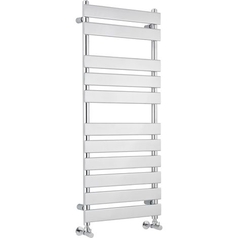 Balterley Ecton Contemporary Heated Towel Rail with 11 Flat Panels, 1200mm x 500mm - Chrome
