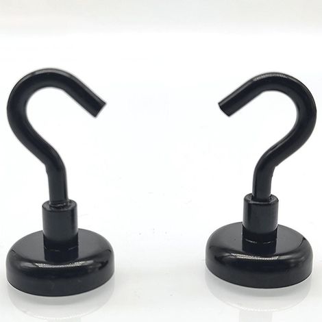 crochets Magntiques, (lot De 6-noir), 25lbs Strong Heavy Duty Cruise Magnet S-hooks Pour Salle De Classe, Rfrigrateur, Suspension, Cabines, Grill, (1/5)