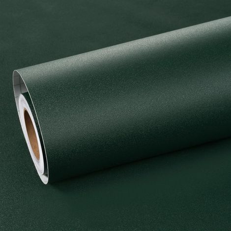Papier Adhesif Pour Meuble Vert Papier Peint Vintage Vert Foncé Papier Peint Adhesif Mural Chambre Salle de Bain Salon Revêtement Plan de Travail Adhésif Vert Mat 40cmx3m (1/5)