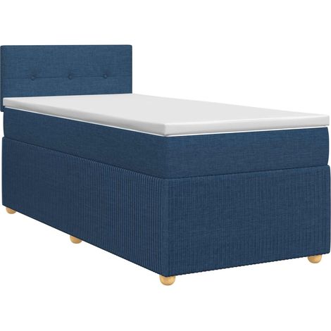 Maison Exclusive - Lit boxspring avec matelas Bleu 90 x 200 cm Tissu (1/5)