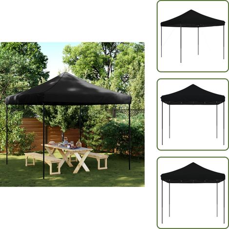 The Living Store Partyzelt Faltbar Pop-Up Schwarz 292x292x315 cm - Pop-Up Zelt (1/5)