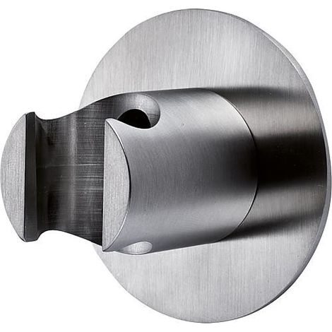 Support mural de douche INOX avec rosace ronde diam. 60mm inox poli (1/2)