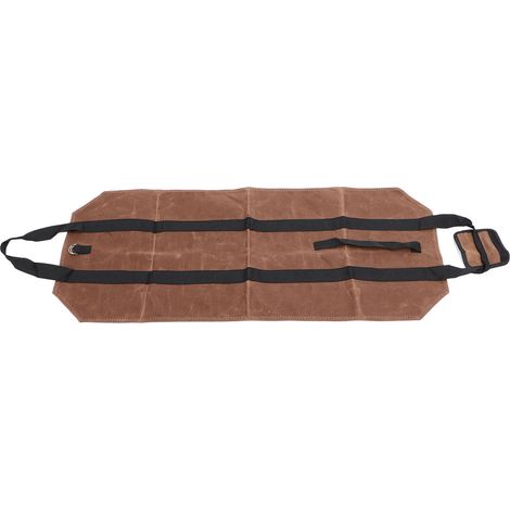 Sac porte-bûches en toile cirée, accessoire pour poêle à bois, résistant à l'eau, couleur café, pour bûches de chauffage. (1/5)