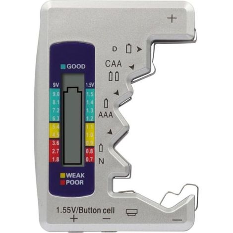 Universel Testeur de Piles Numérique Digital,Comprobador de Batería Digital,pour AA AAA C D N 9V 1.5V Pile Bouton (1/4)