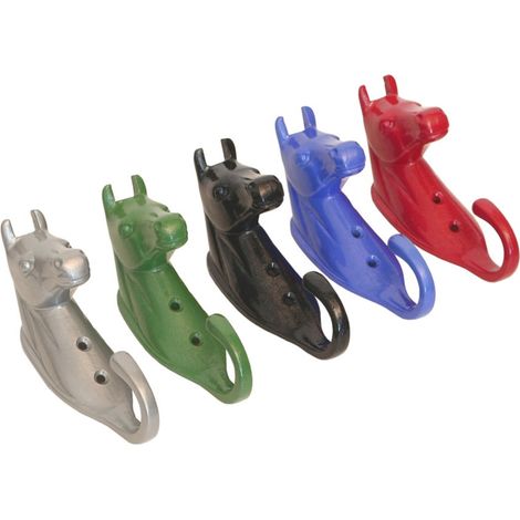 grigio - Porte-bride tête de cheval en métal peint, environ 15 cm