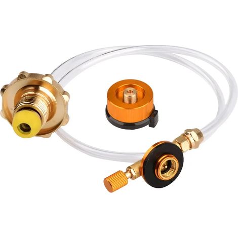 Adaptateur de recharge de propane pour réchaud de camping extérieur, brûleur, coupleur de réservoir de bouteille plate de GPL, adaptateur de conteneur, durable et compatible avec les réchauds de cuisi (1/2)
