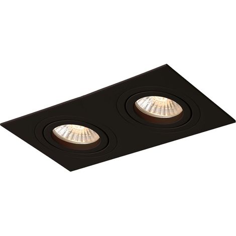 Faretto incasso Metis doppio GU10 nero Light Prestige
