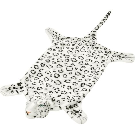 Plüsch Leopardenfell Teppich 139 cm Weiß