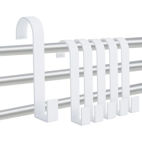 Lot de 6 crochets pour sèche serviettes Pour salle de bain et cuisine En forme de S Blanc Pour la vie quotidienne à la maison (1/5)