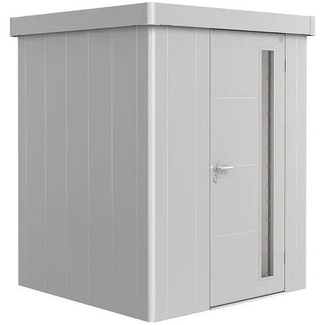 Casetta per attrezzi Neo 1A porta standard, grigio metallizzato (1/5)