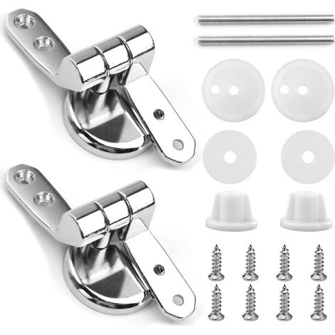 Set mit 2 WC-Sitzscharnieren, universelles Ersatzset, Zubehör (inkl. Schrauben aus Zinklegierung) (1/5)