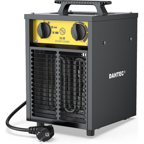 Chauffage électrique 3000W - Carcasse Acier Portatifs pour Chantiers, Chauffage Soufflant, Thermostat (1/5)
