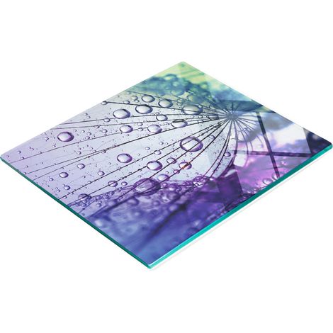 Küchenservierbrett aus Glas mit Löwenzahnblütenmotiv, 60 x 52 cm (1/5)