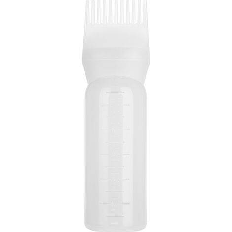 Brosse applicateur colorant cheveux 160ml, flacon peigne teinture shampoing outil coiffure (Blanc) (1/5)