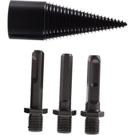 Foret à Fendre le Bois de Chauffage, Fendeuse à Bois en Acier au Carbone, 1 Set, Design à Filetage Profond, pour Usage Domestique (1/5)