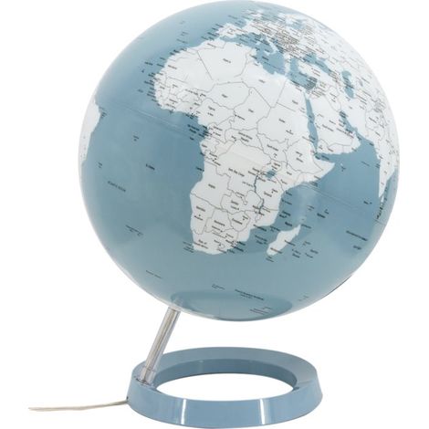 Globe terrestre lumineux 30 cm Bleu carte monde anglaise Terre