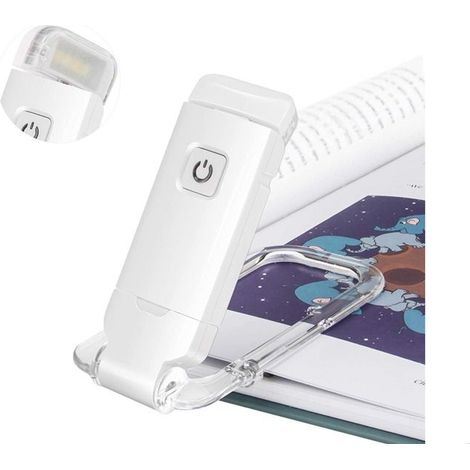 Wiederaufladbare, weiße LED-Leselampe mit USB-Anschluss, LED-Klemm-Leselampe, Nachttischlampe, kleine Lampe