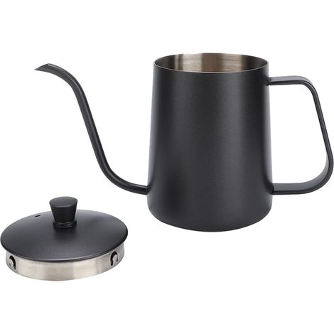 Jarra de pico largo de acero inoxidable 304, ideal para baristas caseros o cafeterías, con control preciso del flujo para una preparación lenta.