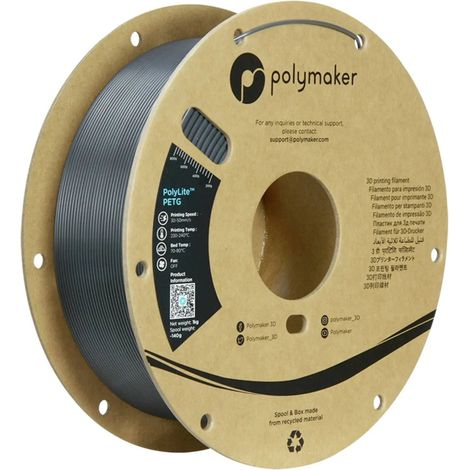 [NEUWERTIG] B-Ware Polymaker Filament Petg 3 D Drucker Dunkelgrau 1.75mm 1000g Poly Lite