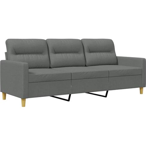 Canapé  Sofa à 3 places Gris foncé 180 cm Tissu (1/5)