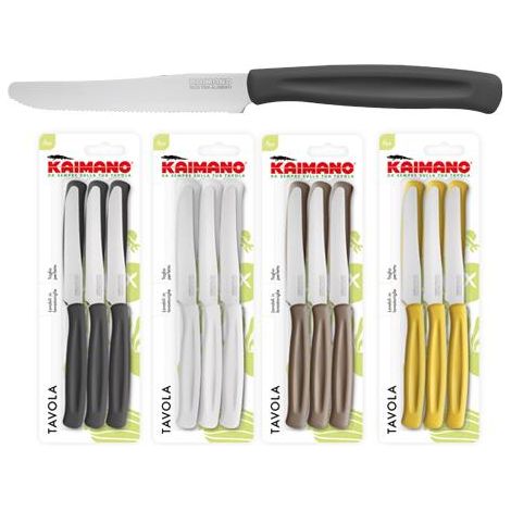 Set 6 Coltelli da Tavola Cucina dinamik Lama Seghettata zafferano kaimano