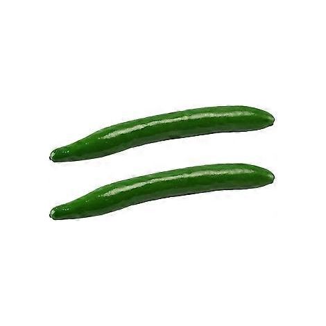 Lot de 2 concombres artificiels en mousse, faux concombres, modèles de légumes réalistes (1/4)