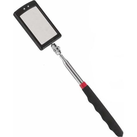 Specchietto di ispezione telescopico, specchietto telescopico a LED con 2 luci LED luminose, impugnatura estensibile antiscivolo morbida, strumento di ispezione per auto (1/5)