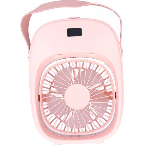 Ventilateur électrique portable réglable avec brumisateur et humidificateur pour la maison, l'extérieur et les dortoirs (rose) (1/5)