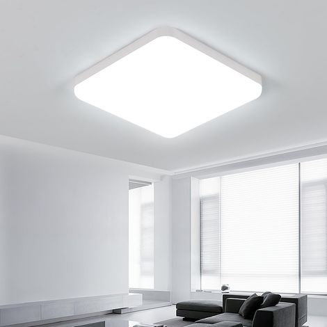 LED Plafonnier 25 cm, 32W Blanc Froid, IP54 Étanche, Carré, Plafonnier LED Plat pour Salle de Bain, Cuisine, Balcon, Couloir, Chambre (1/5)