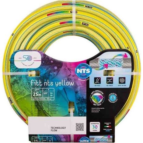 KIT Tubo da giardino NTS Giallo 15 mm 15 metri con pistola a spruzzo