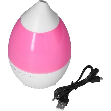 Humidificateur d'air USB sans fil avec lumières changeantes et recharge - Brume fraîche pour bureau ou maison - Rose (1/5)