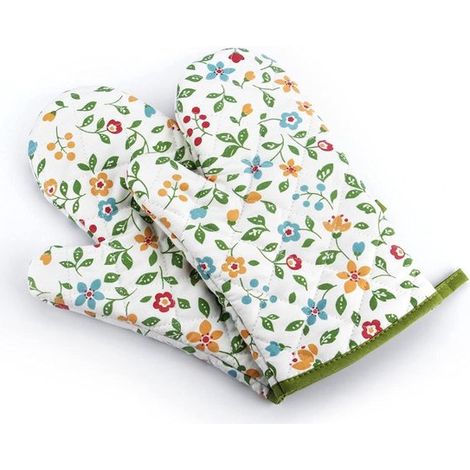 2 manoplas de horno resistentes al calor – Guantes forrados para cocinar, hornear y hacer barbacoas (1/5)
