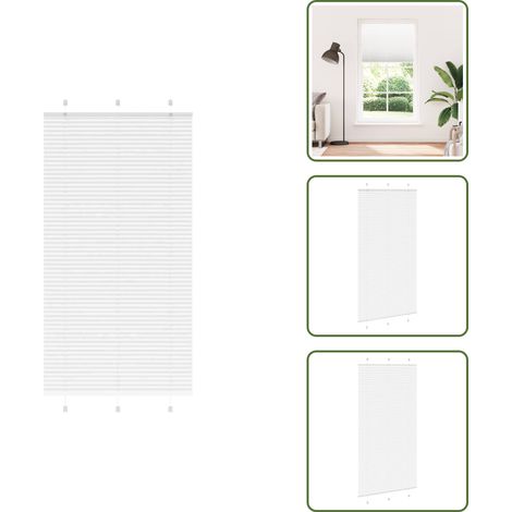Store plissé blanc 110x200cm largeur du tissu 109,4cm polyester - Store Plissé - Stores Plissés - Store Plissé De Fenêtre - Plisse Aveugle (1/5)