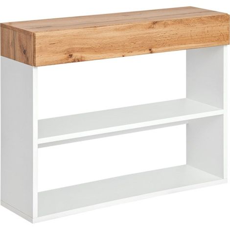 Étagère Murale 2 Niveaux & Tiroir "Easy" 100cm Blanc (1/4)