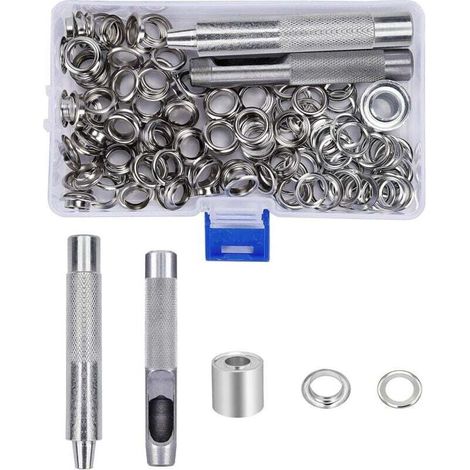 123 pezzi di occhielli pneumatici da 10 mm di diametro interno + strumento di installazione