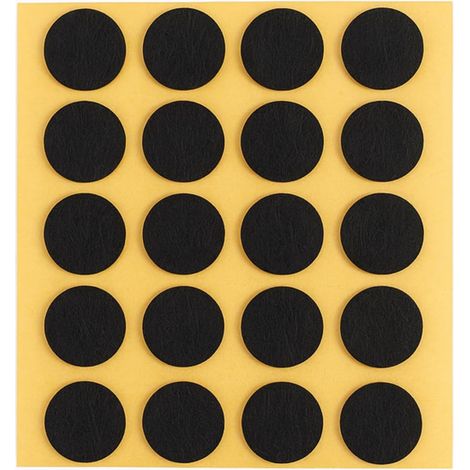 Set mit 20 schwarzen Filzgleitern – weich klebend, 15 mm – Kratzschutz für Möbel und Dekoartikel – für den Innenbereich (1/5)
